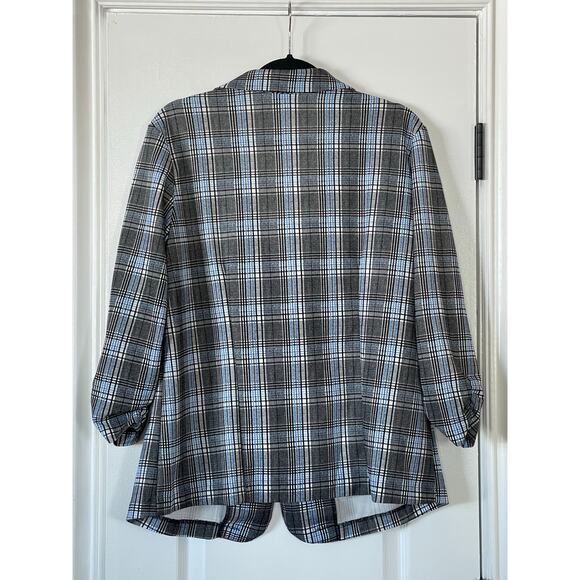 LC by Laura Cruz Plaid Blazer Cardigan XL - Picture 3 of 6